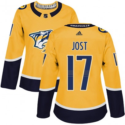Women's Authentic Nashville Predators Tyson Jost Adidas Home Jersey - Gold