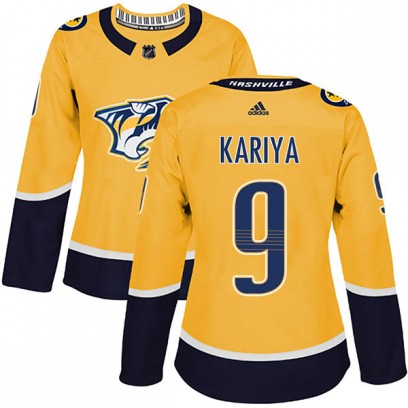 Women's Authentic Nashville Predators Paul Kariya Adidas Home Jersey - Gold