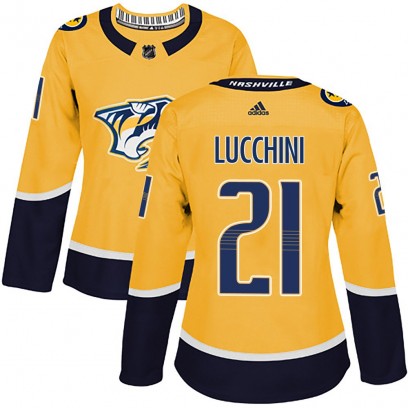 Women's Authentic Nashville Predators Jake Lucchini Adidas Home Jersey - Gold