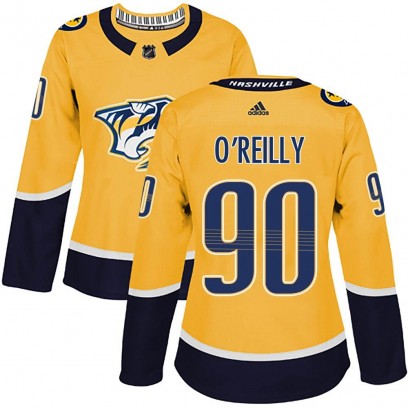 Women's Authentic Nashville Predators Ryan O'Reilly Adidas Home Jersey - Gold