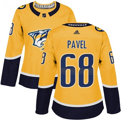 Women's Authentic Nashville Predators Ondrej Pavel Adidas Home Jersey - Gold