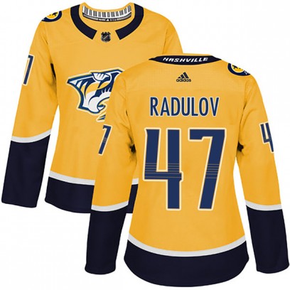 Women's Authentic Nashville Predators Alexander Radulov Adidas Home Jersey - Gold