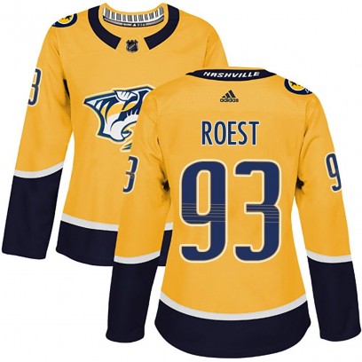 Women's Authentic Nashville Predators Austin Roest Adidas Home Jersey - Gold