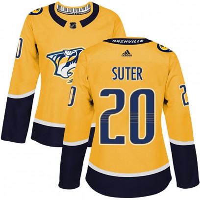 Women's Authentic Nashville Predators Ryan Suter Adidas Home Jersey - Gold