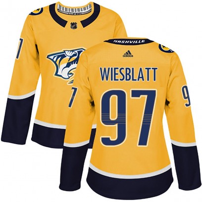 Women's Authentic Nashville Predators Oasiz Wiesblatt Adidas Home Jersey - Gold