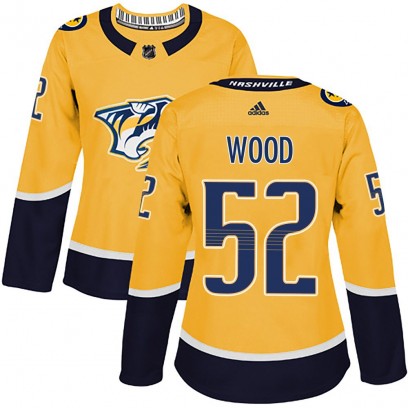 Women's Authentic Nashville Predators Matthew Wood Adidas Home Jersey - Gold