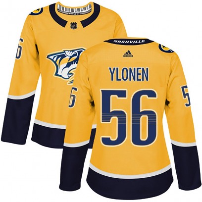 Women's Authentic Nashville Predators Jesse Ylonen Adidas Home Jersey - Gold