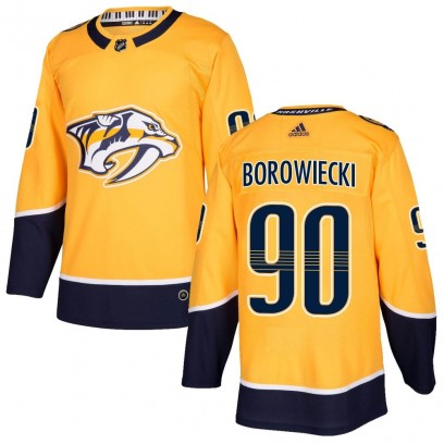 Youth Authentic Nashville Predators Mark Borowiecki Adidas Home Jersey - Gold