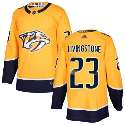 Youth Authentic Nashville Predators Jake Livingstone Adidas Home Jersey - Gold