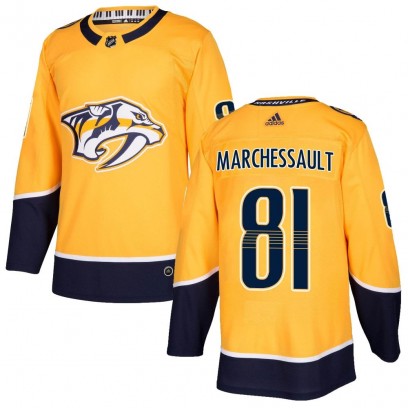 Youth Authentic Nashville Predators Jonathan Marchessault Adidas Home Jersey - Gold