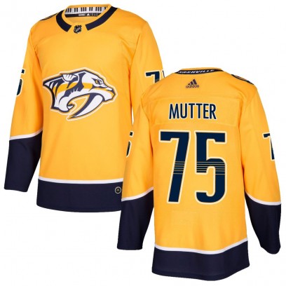 Youth Authentic Nashville Predators Navrin Mutter Adidas Home Jersey - Gold