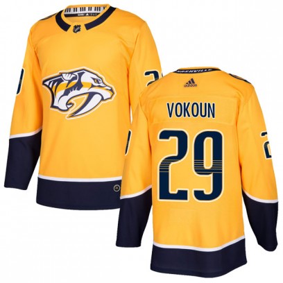 Youth Authentic Nashville Predators Tomas Vokoun Adidas Home Jersey - Gold