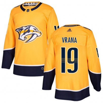 Youth Authentic Nashville Predators Jakub Vrana Adidas Home Jersey - Gold