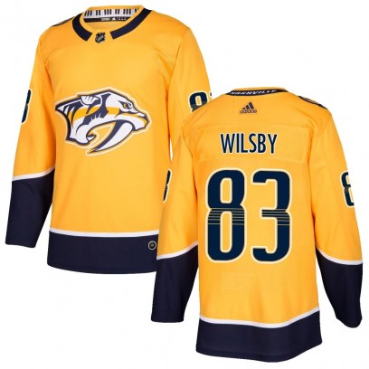 Youth Authentic Nashville Predators Adam Wilsby Adidas Home Jersey - Gold