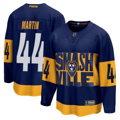 Youth Breakaway Nashville Predators Brady Martin Fanatics Branded 2022 Stadium Series Jersey - Navy