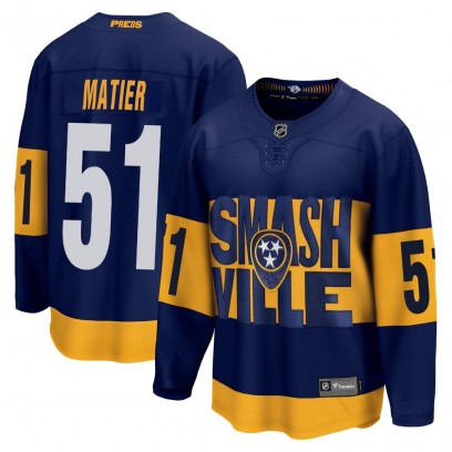 Youth Breakaway Nashville Predators Jack Matier Fanatics Branded 2022 Stadium Series Jersey - Navy