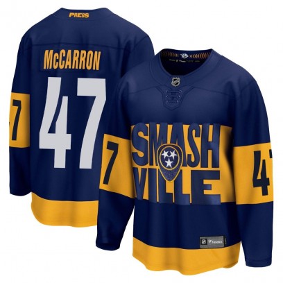 Youth Breakaway Nashville Predators Michael McCarron Fanatics Branded 2022 Stadium Series Jersey - Navy