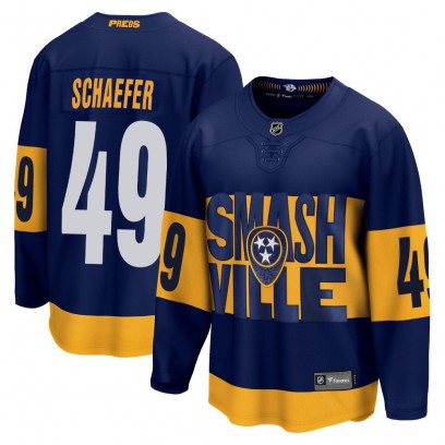 Youth Breakaway Nashville Predators Reid Schaefer Fanatics Branded 2022 Stadium Series Jersey - Navy
