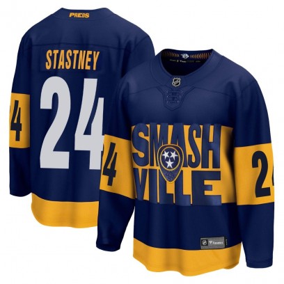 Youth Breakaway Nashville Predators Spencer Stastney Fanatics Branded 2022 Stadium Series Jersey - Navy