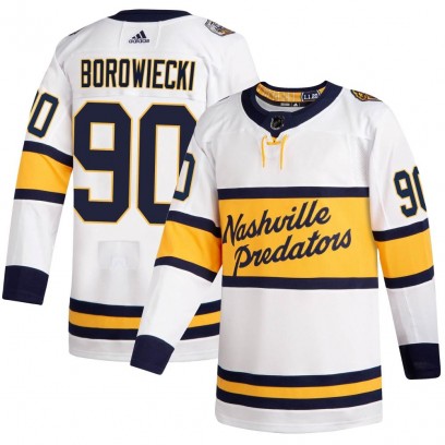 Men's Authentic Nashville Predators Mark Borowiecki Adidas 2020 Winter Classic Player Jersey - White