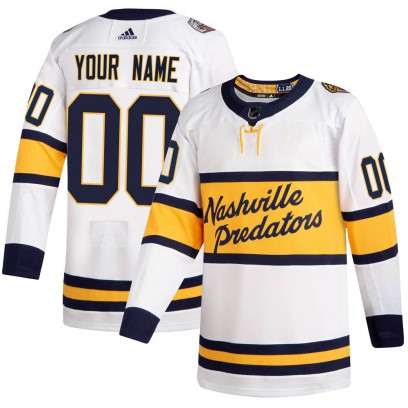 Men's Authentic Nashville Predators Custom Adidas Custom 2020 Winter Classic Player Jersey - White