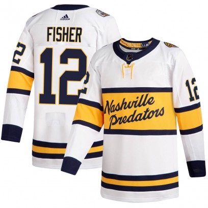Men's Authentic Nashville Predators Mike Fisher Adidas 2020 Winter Classic Jersey - White