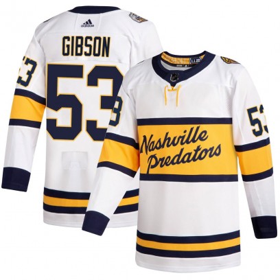 Men's Authentic Nashville Predators Andrew Gibson Adidas 2020 Winter Classic Player Jersey - White