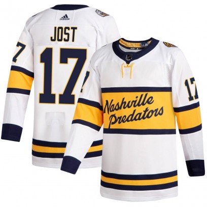 Men's Authentic Nashville Predators Tyson Jost Adidas 2020 Winter Classic Player Jersey - White