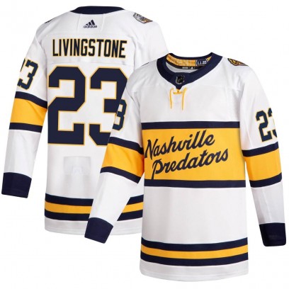 Men's Authentic Nashville Predators Jake Livingstone Adidas 2020 Winter Classic Player Jersey - White