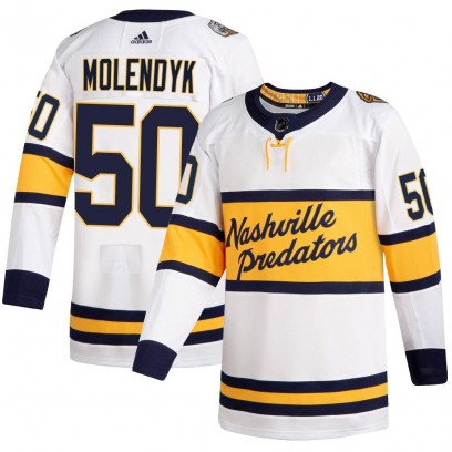 Men's Authentic Nashville Predators Tanner Molendyk Adidas 2020 Winter Classic Player Jersey - White
