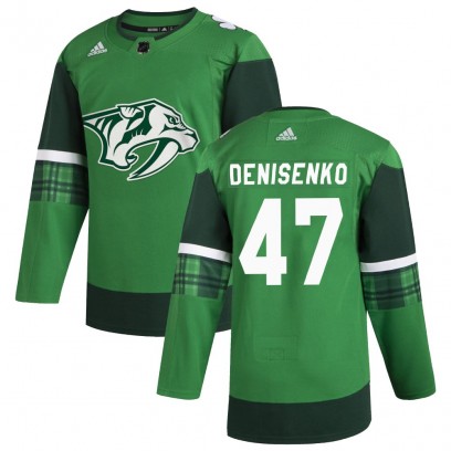 Men's Authentic Nashville Predators Grigori Denisenko Adidas 2020 St. Patrick's Day Jersey - Green