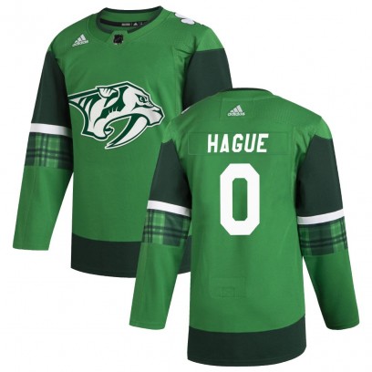 Men's Authentic Nashville Predators Nicolas Hague Adidas 2020 St. Patrick's Day Jersey - Green