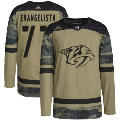 Youth Authentic Nashville Predators Luke Evangelista Adidas Military Appreciation Practice Jersey - Camo