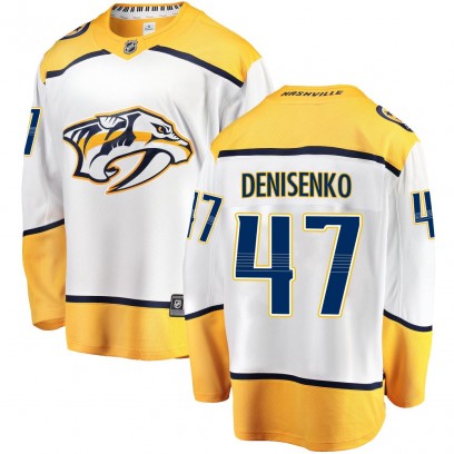 Men's Breakaway Nashville Predators Grigori Denisenko Fanatics Branded Away Jersey - White