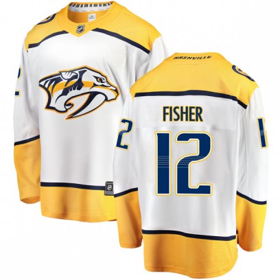 Men's Breakaway Nashville Predators Mike Fisher Fanatics Branded Away Jersey - White