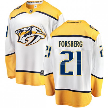 Men's Breakaway Nashville Predators Peter Forsberg Fanatics Branded Away Jersey - White