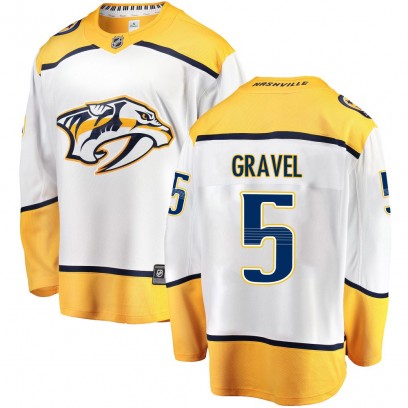 Men's Breakaway Nashville Predators Kevin Gravel Fanatics Branded Away Jersey - White