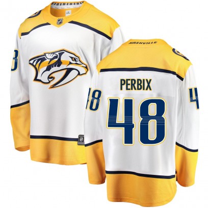 Men's Breakaway Nashville Predators Nick Perbix Fanatics Branded Away Jersey - White