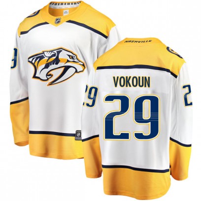 Men's Breakaway Nashville Predators Tomas Vokoun Fanatics Branded Away Jersey - White