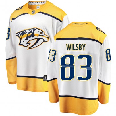 Men's Breakaway Nashville Predators Adam Wilsby Fanatics Branded Away Jersey - White