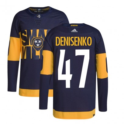 Youth Authentic Nashville Predators Grigori Denisenko Adidas 2022 Stadium Series Primegreen Jersey - Navy