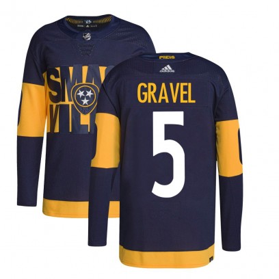 Youth Authentic Nashville Predators Kevin Gravel Adidas 2022 Stadium Series Primegreen Jersey - Navy