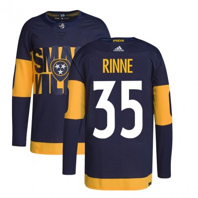 Youth Authentic Nashville Predators Pekka Rinne Adidas 2022 Stadium Series Primegreen Jersey - Navy