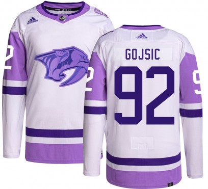 Men's Authentic Nashville Predators Hiroki Gojsic Adidas Hockey Fights Cancer Jersey