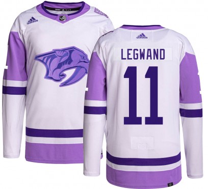 Men's Authentic Nashville Predators David Legwand Adidas Hockey Fights Cancer Jersey