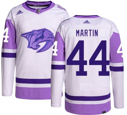 Men's Authentic Nashville Predators Brady Martin Adidas Hockey Fights Cancer Jersey