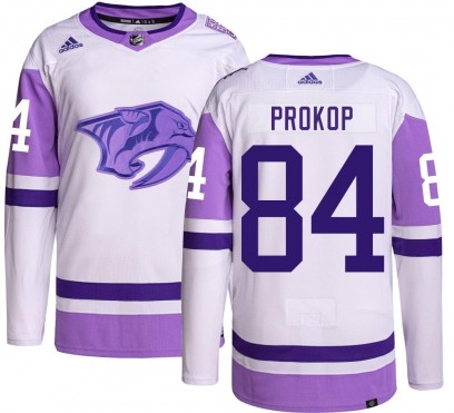 Men's Authentic Nashville Predators Luke Prokop Adidas Hockey Fights Cancer Jersey