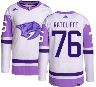 Men's Authentic Nashville Predators Isaac Ratcliffe Adidas Hockey Fights Cancer Jersey