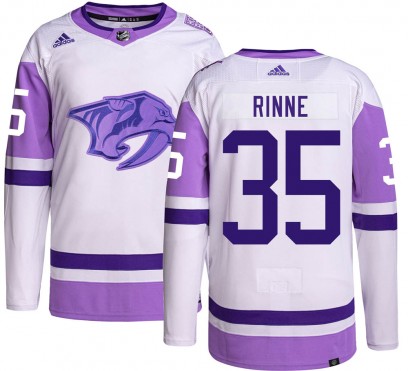 Men's Authentic Nashville Predators Pekka Rinne Adidas Hockey Fights Cancer Jersey
