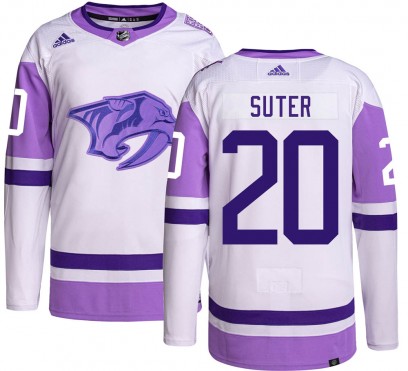 Men's Authentic Nashville Predators Ryan Suter Adidas Hockey Fights Cancer Jersey